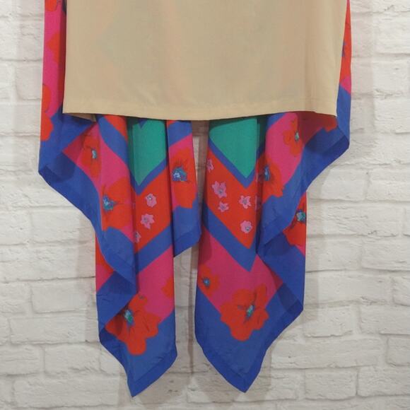 A DKNY Women's Silk Handkerchief Floral Print Sleeveless Kimono Vest Top Size S - Picture 8 of 10